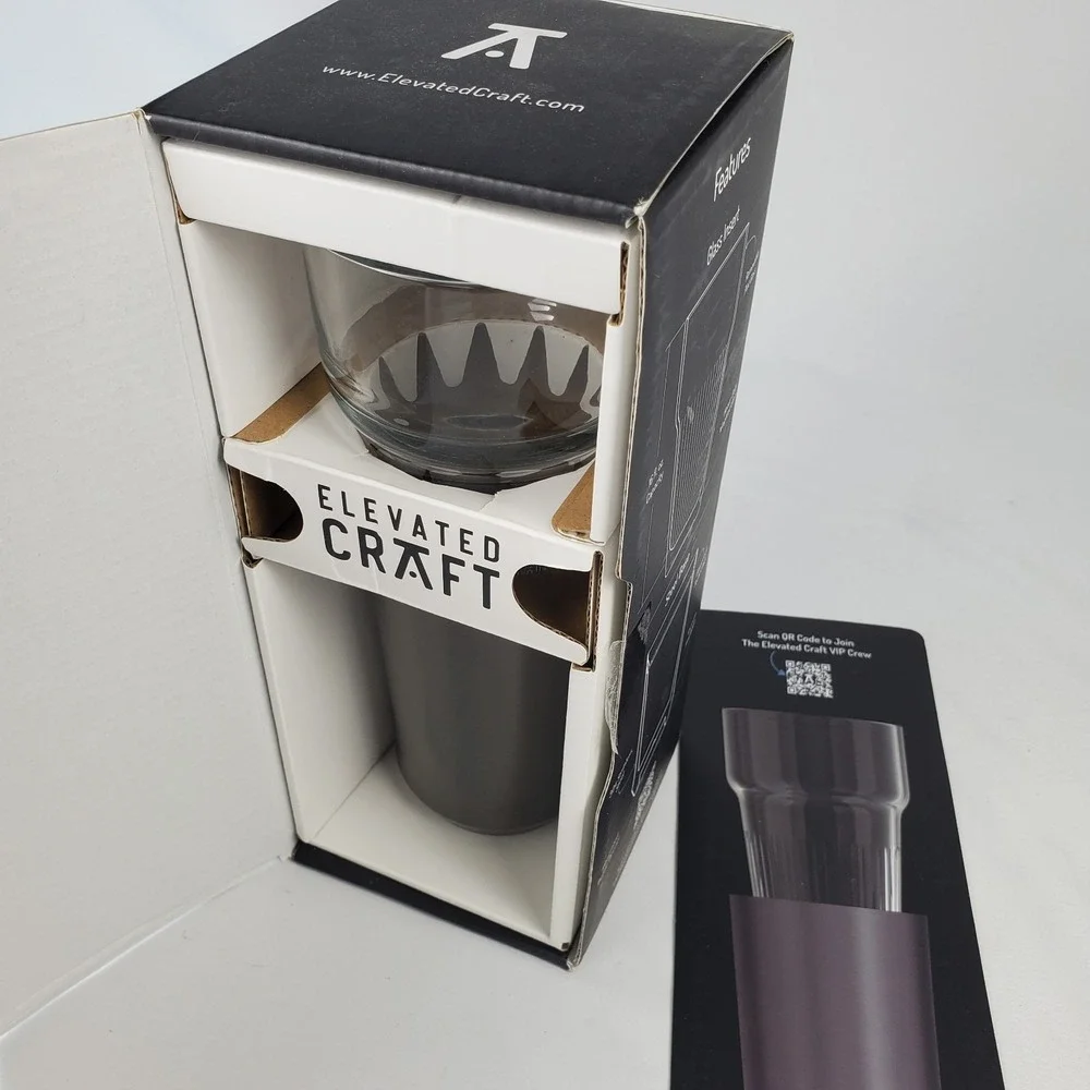 Elevated Craft Hybrid Pint Glass Gunmetal Black Steel Beer 16oz OPEN BOX